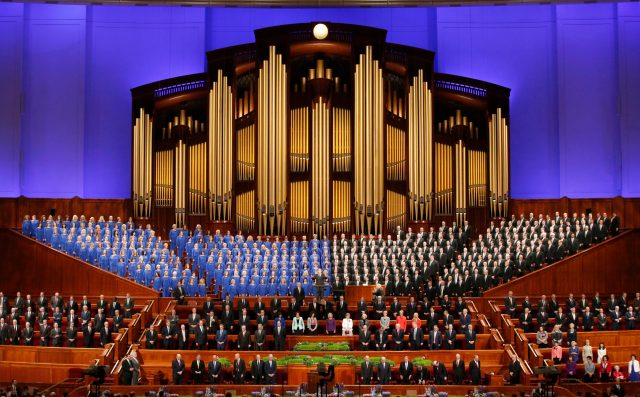 Mormon leaders at the 186th Annual General Conference of the Church of Jesus Christ of Latter-Day Saints (George Frey/Getty Images
