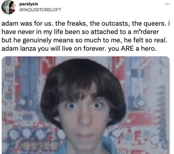 A recent tweet from one of Adam Lanza's fans