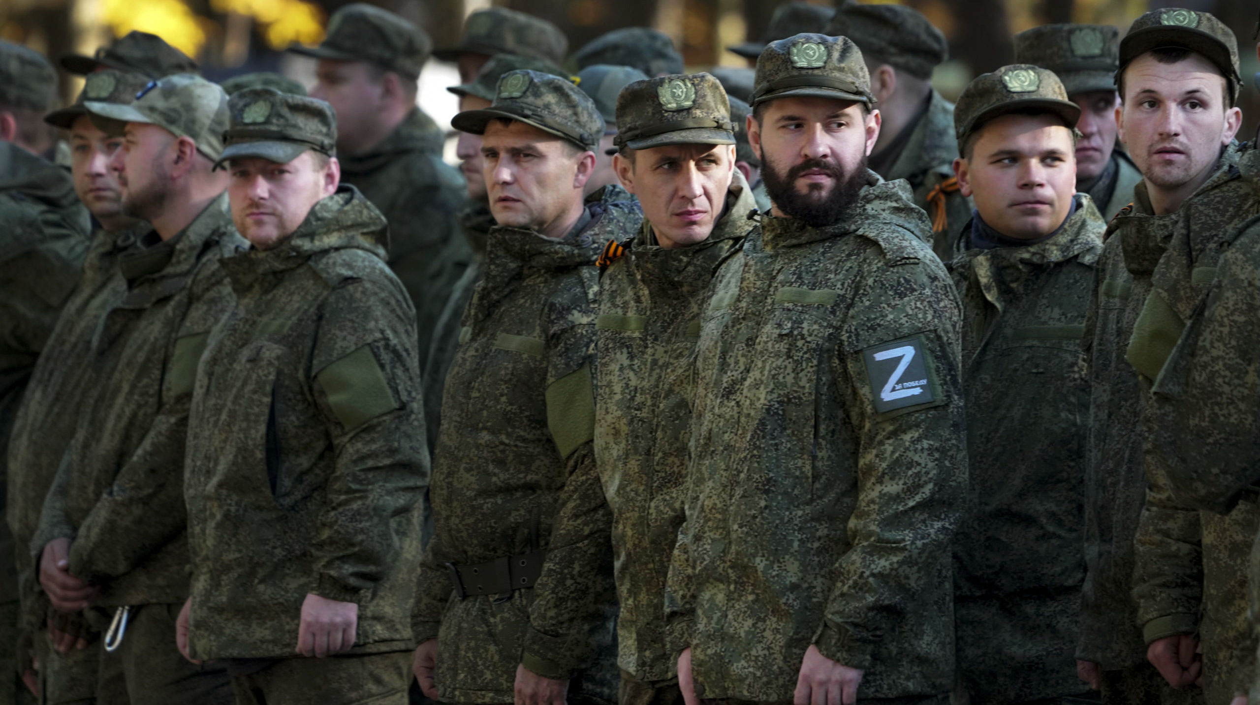 Russian citizens drafted into Putin's army. Credit: Getty.
