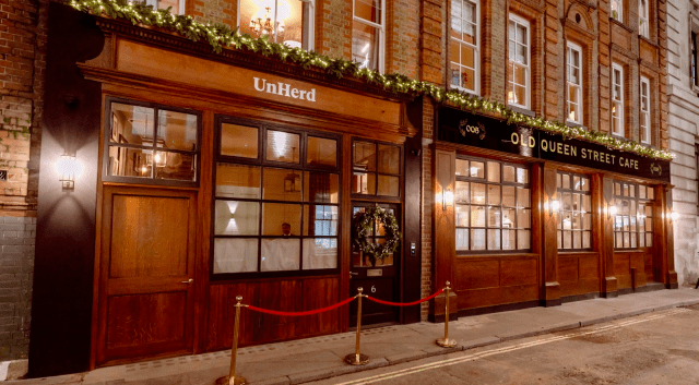 Exterior of the UnHerd Club and Old Queen Street Cafe