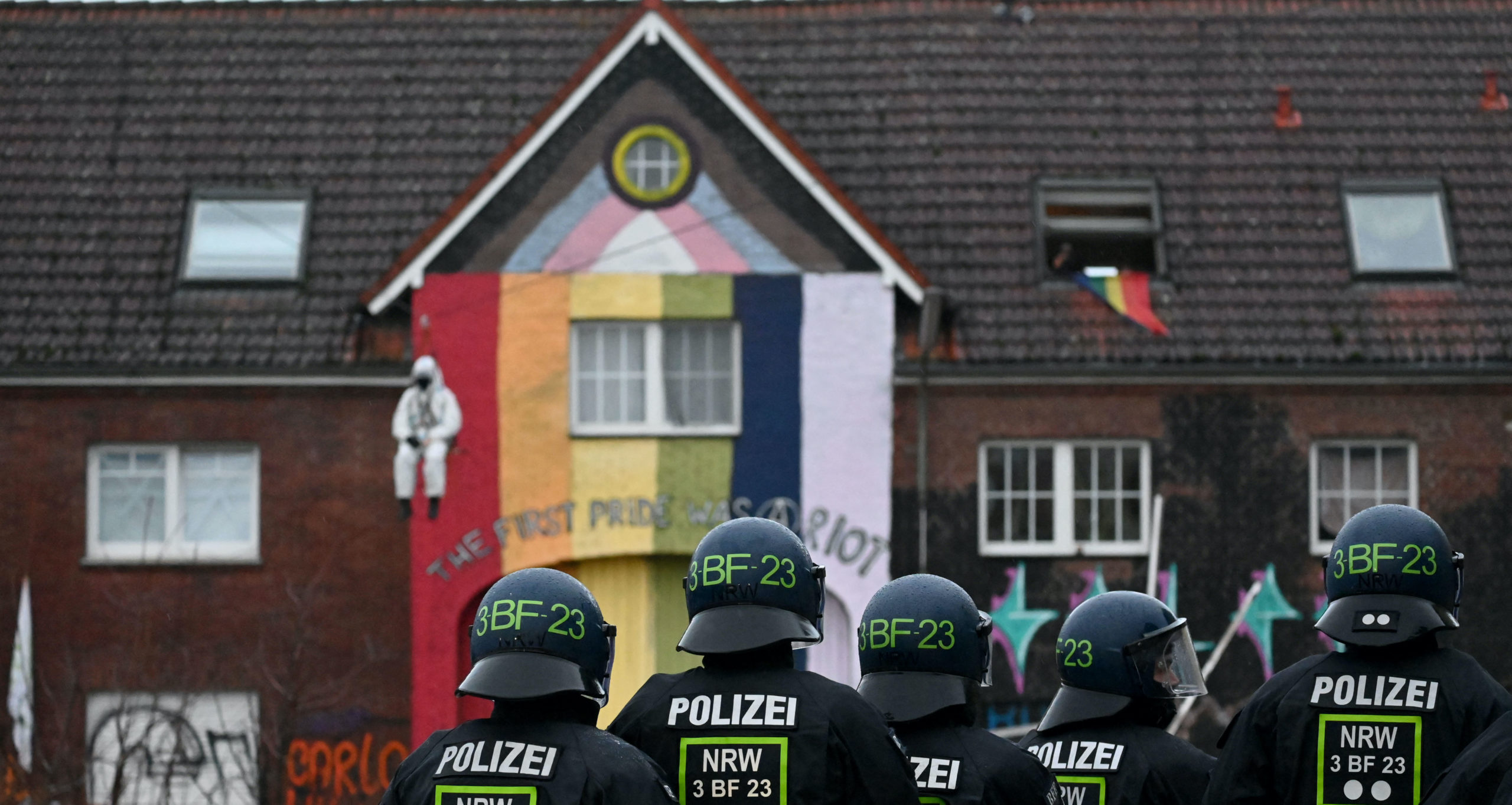 Protests in the village of Luetzerath, western Germany. Credit: Getty
