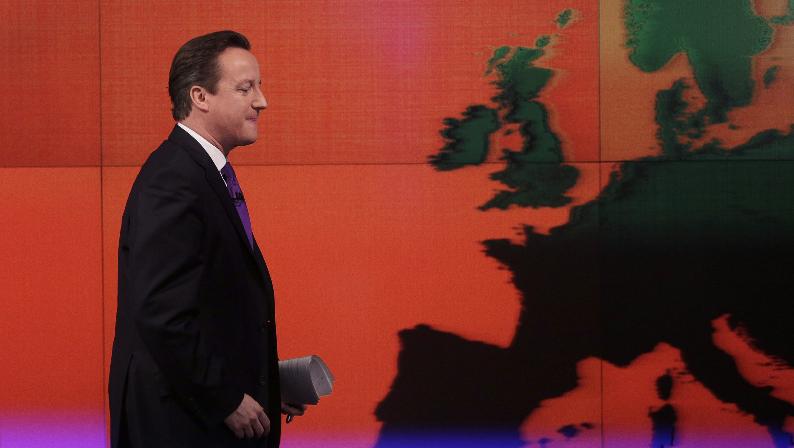 David Cameron on stage, ten years ago today. Credit: Getty. 