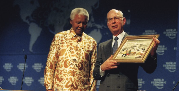 Mandela and Schwab, Davos 1999
