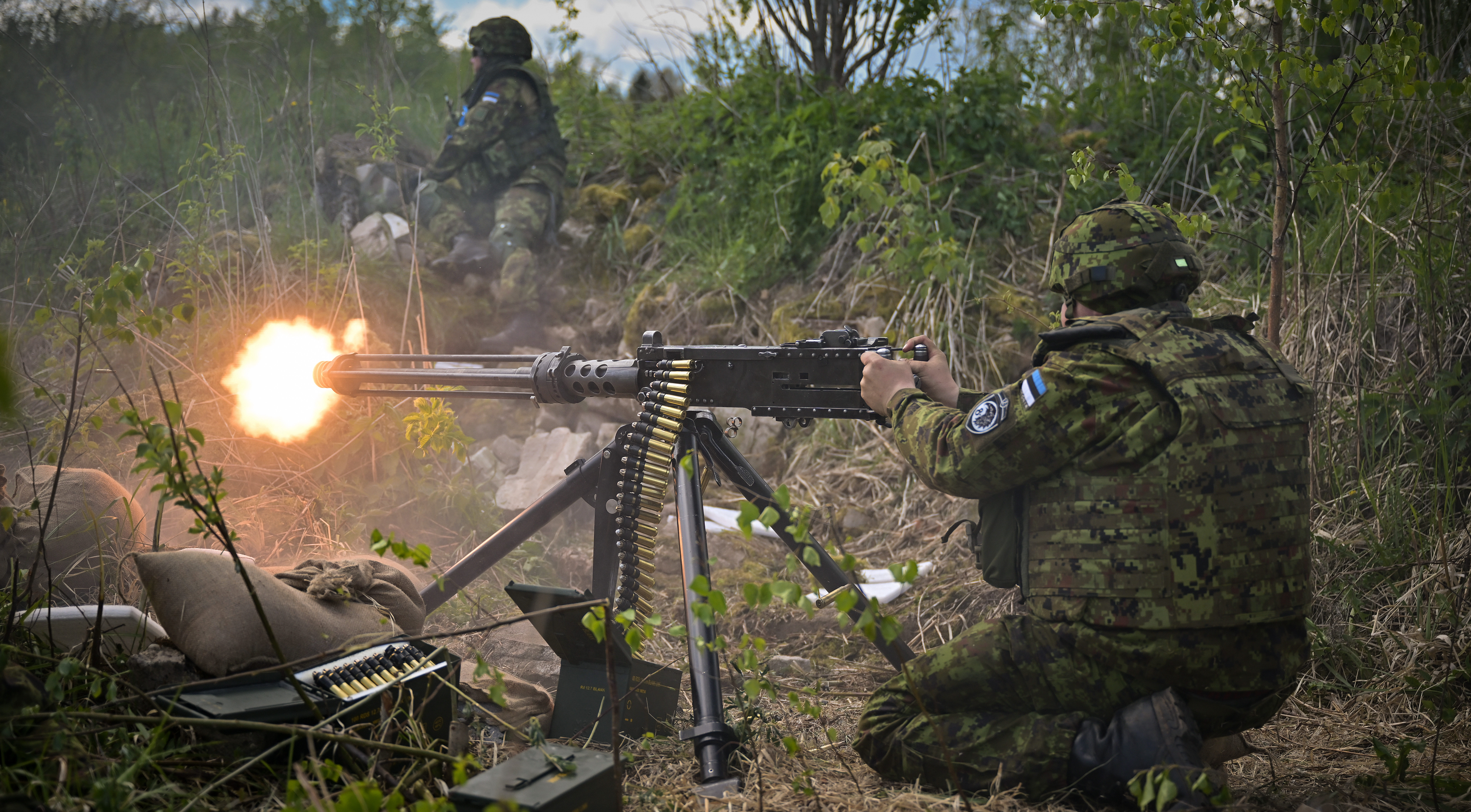 Estonian troops take part in a NATO military exercise last year in Voru, Estonia. Credit: Getty.