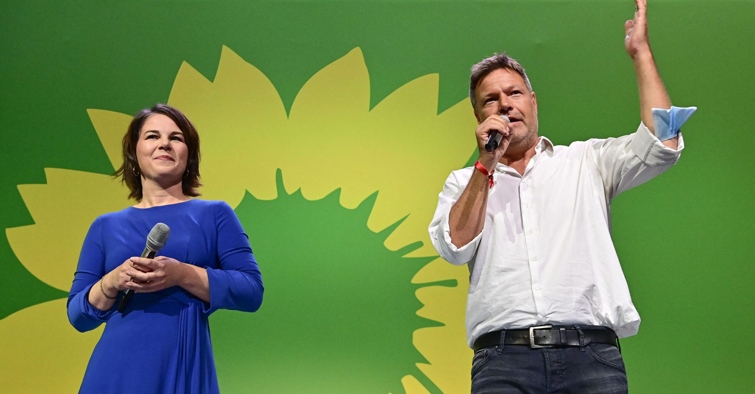 German Greens politicians Annalena Baerbock and Robert Habeck. Credit: Getty