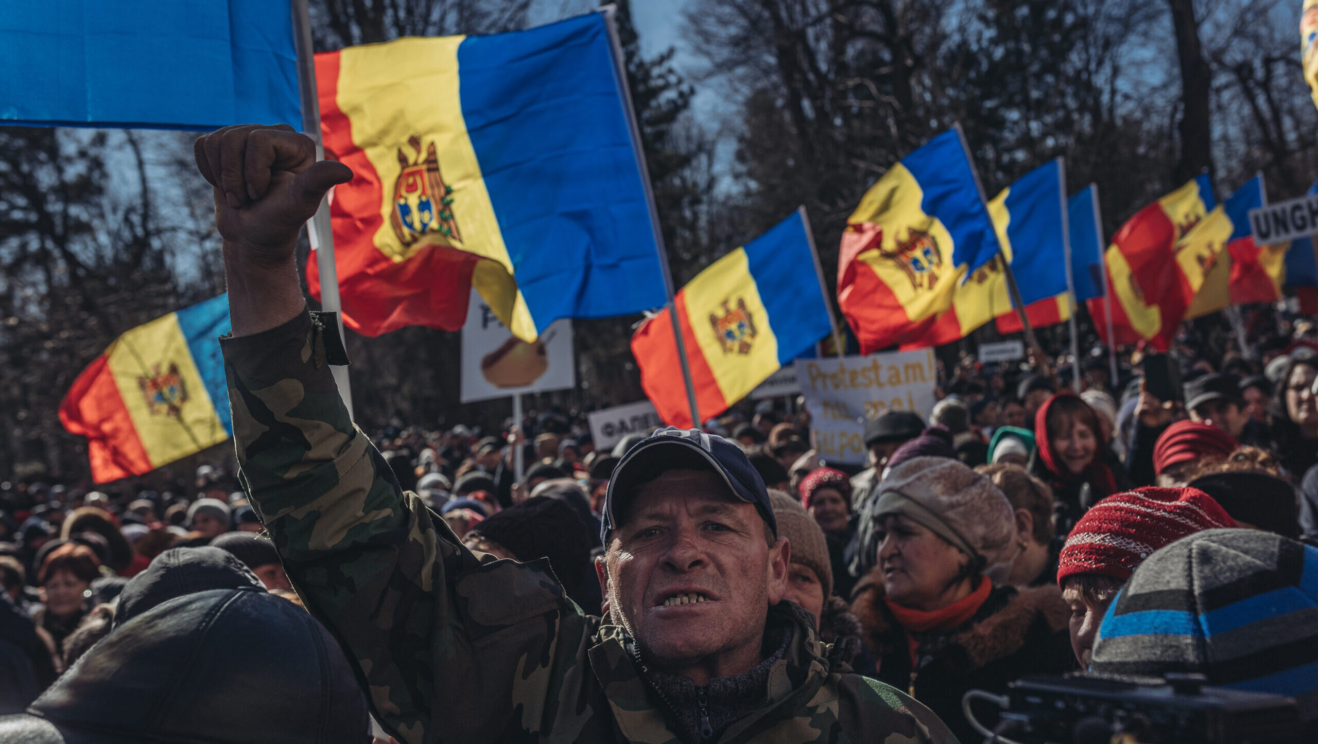 Anti-government protests in Moldova's capital Chisinau this month. Credit: Getty.