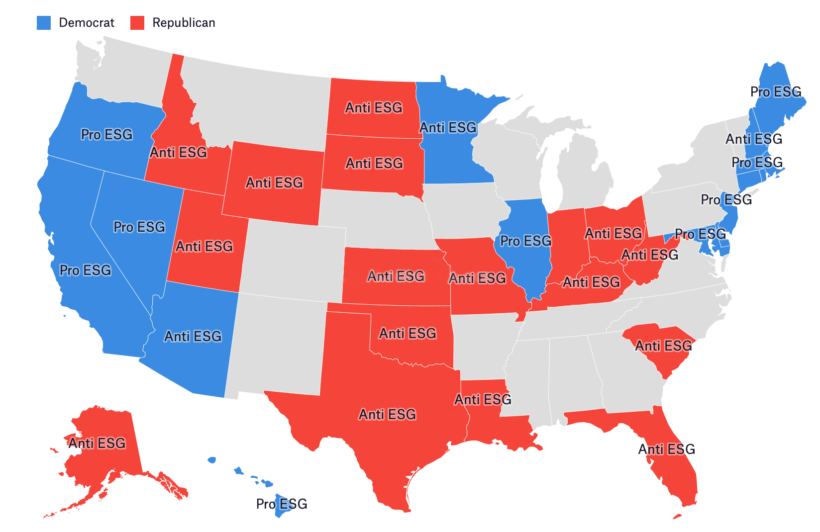 Pro or anti-ESG bills introduced. Credit: Energy Monitor