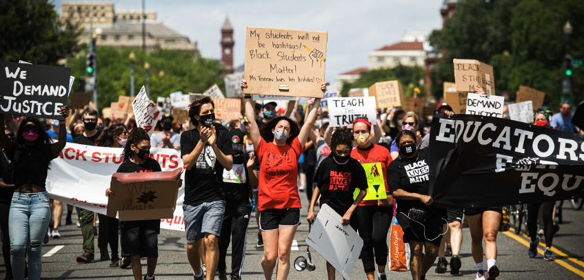 Black Students Matter demonstrators march on Juneteenth in Washington, DC. Credit: Getty Images
