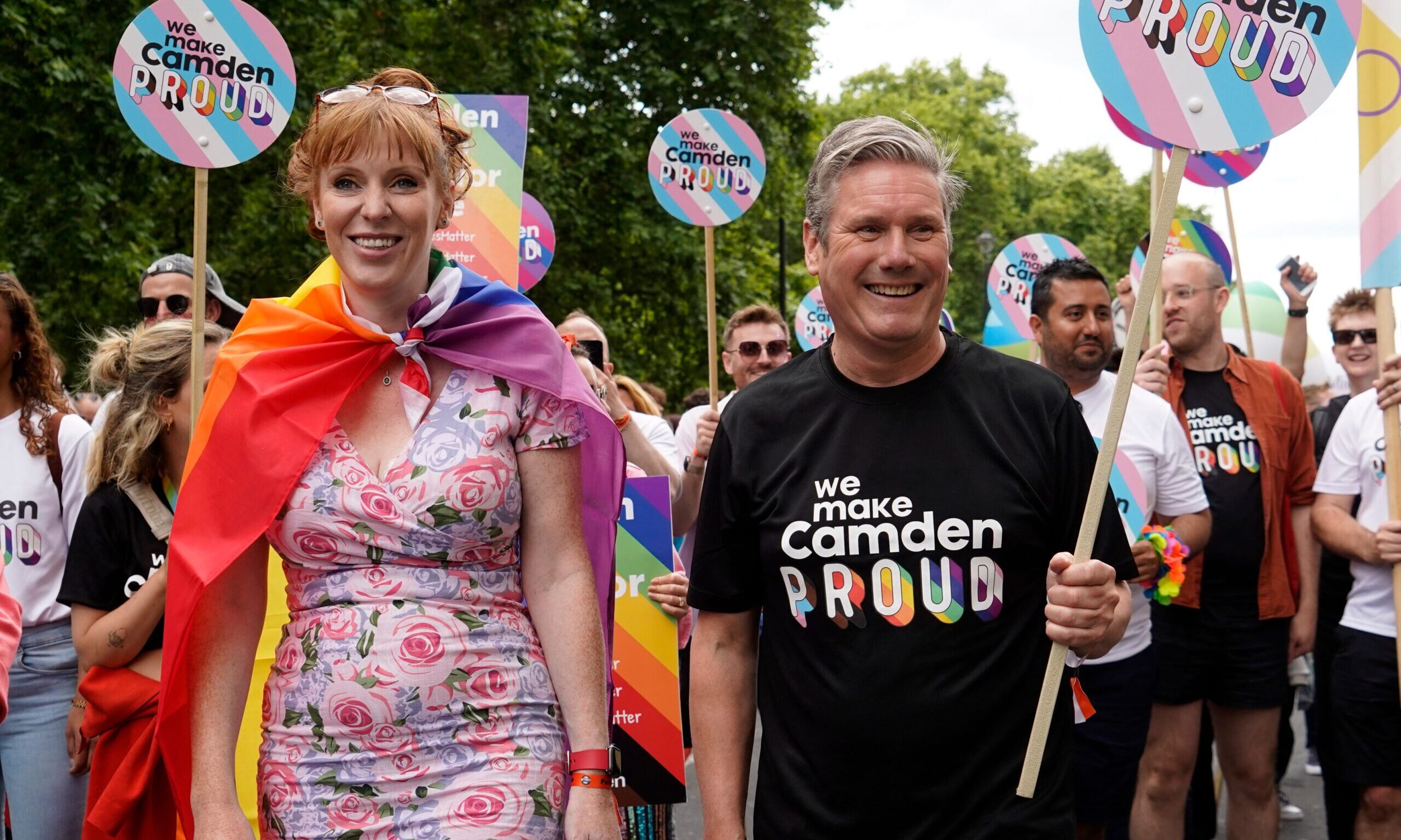 Sir Keir Starmer nails his colours to the mast with deputy Angela Rayner. Credit: Getty