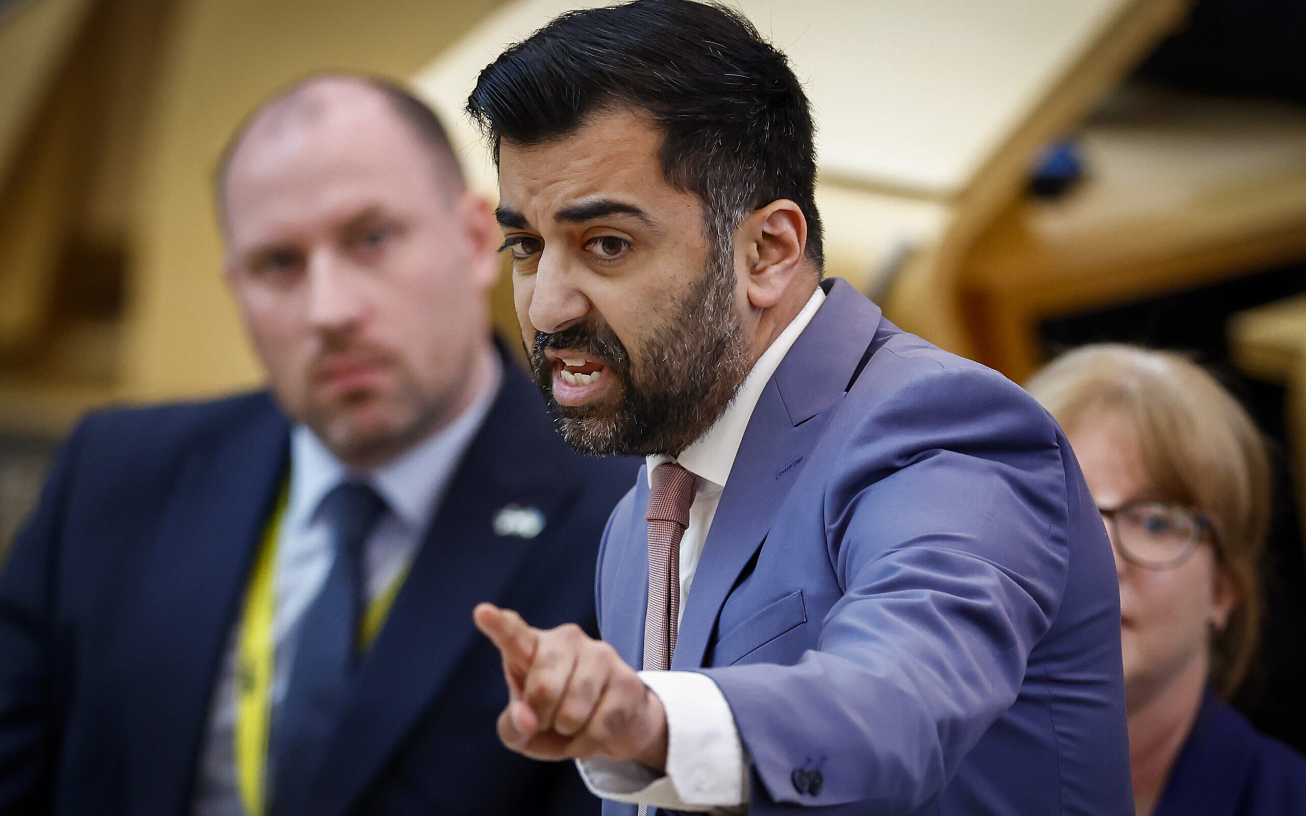 Humza Yousaf practices his Nicola Sturgeon impression. Credit: Getty