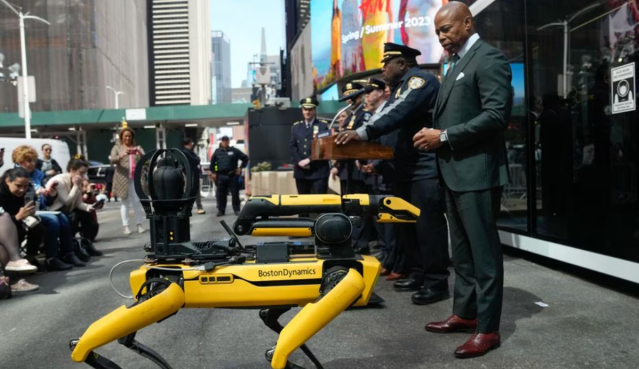 Mayor Eric Adams inspects his new toy