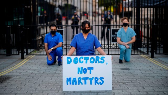 There is a crisis of wellbeing in the NHS (TOLGA AKMEN/AFP via Getty Images)