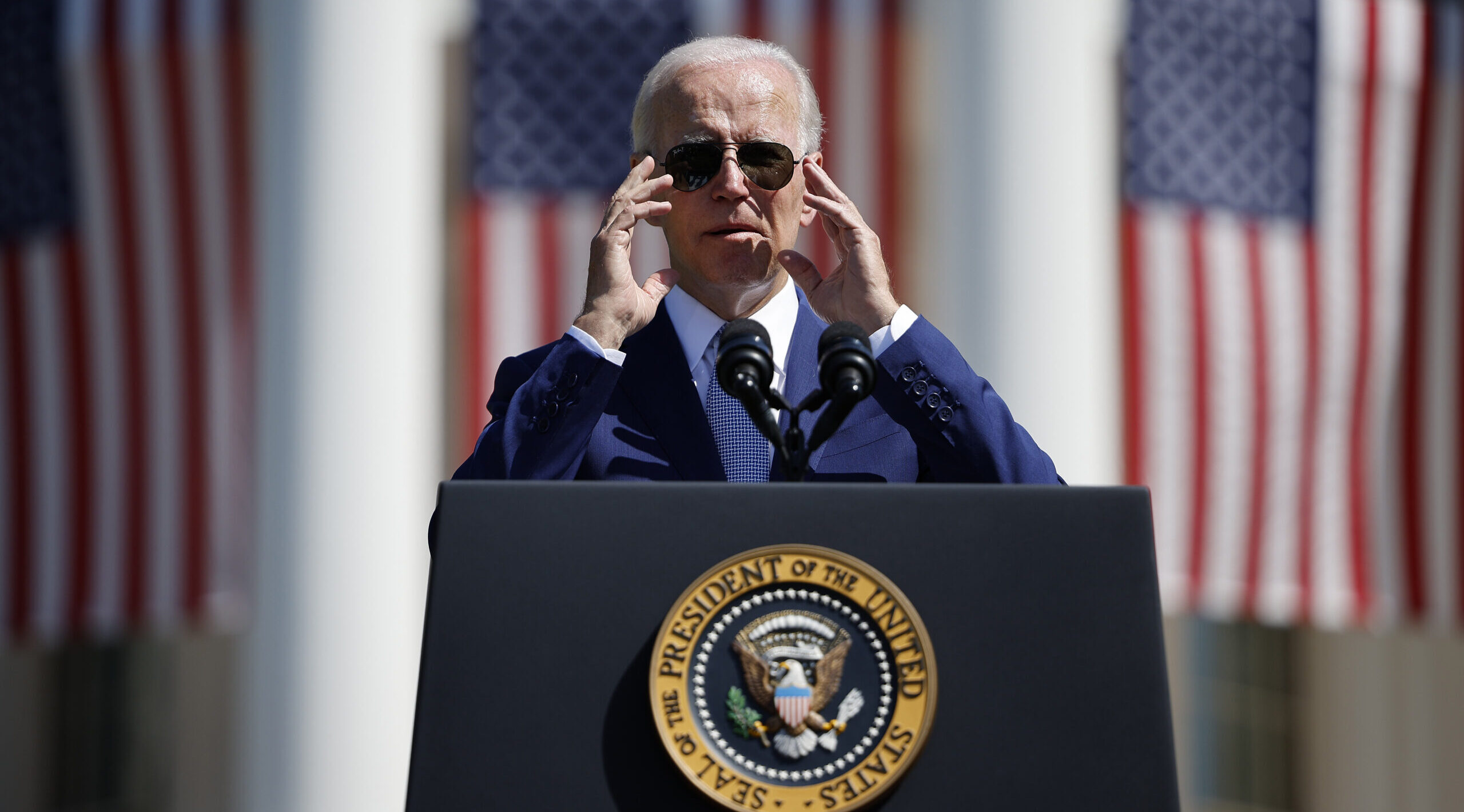 President Biden speaks before signing the CHIPS and Science Act last year. Credit: Getty