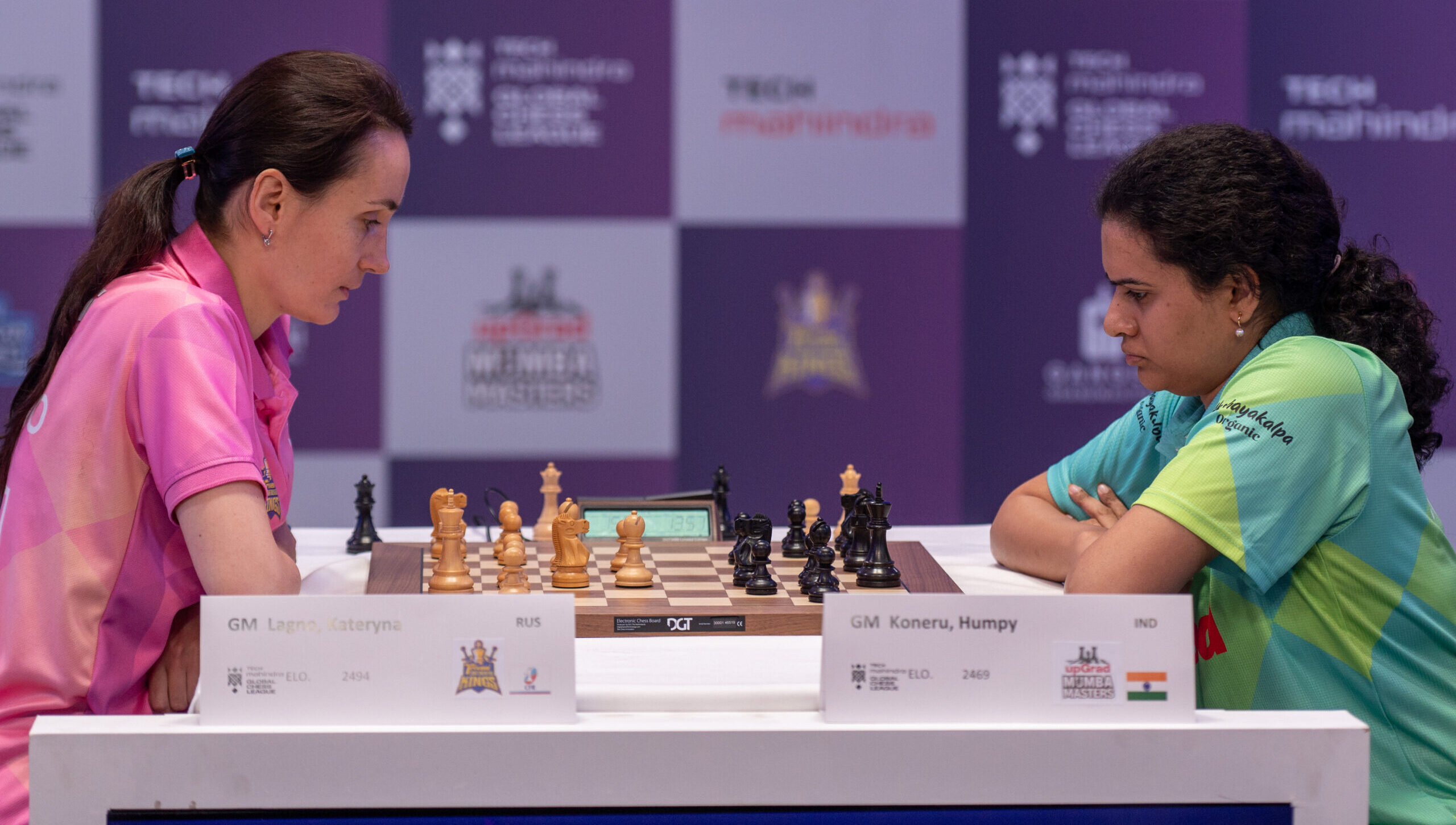 Koneru Humpy (R) is the highest ranked woman from India but there are 27 men ranked above her. Credit: Getty
