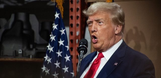 Trump thrives in a warzone. Matthew Hatcher/AFP/Getty Images