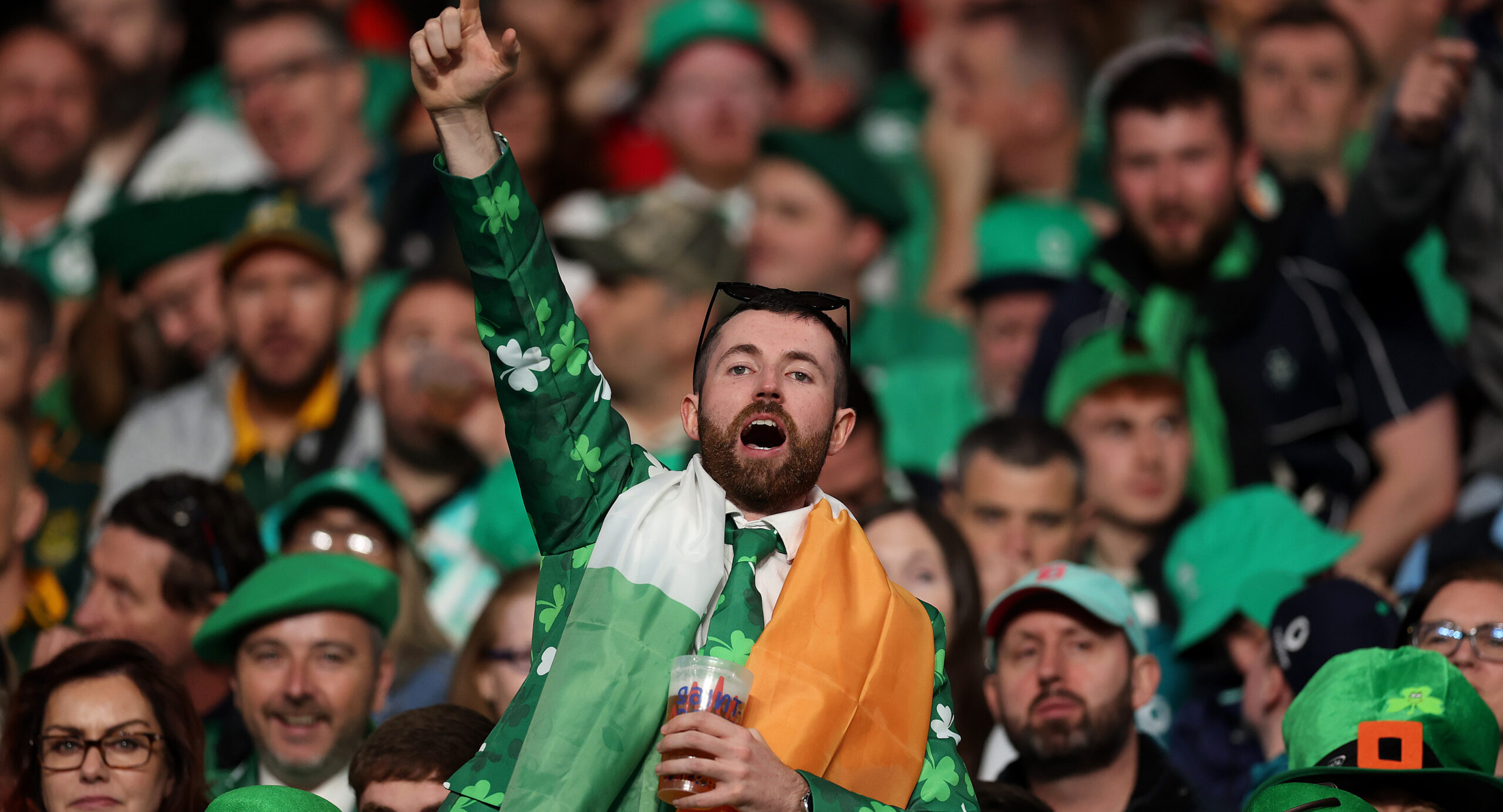 Thousands of Irish fans belted out The Cranberries’ 1994 hit ‘Zombie’ after South Africa's defeat. Credit: Getty