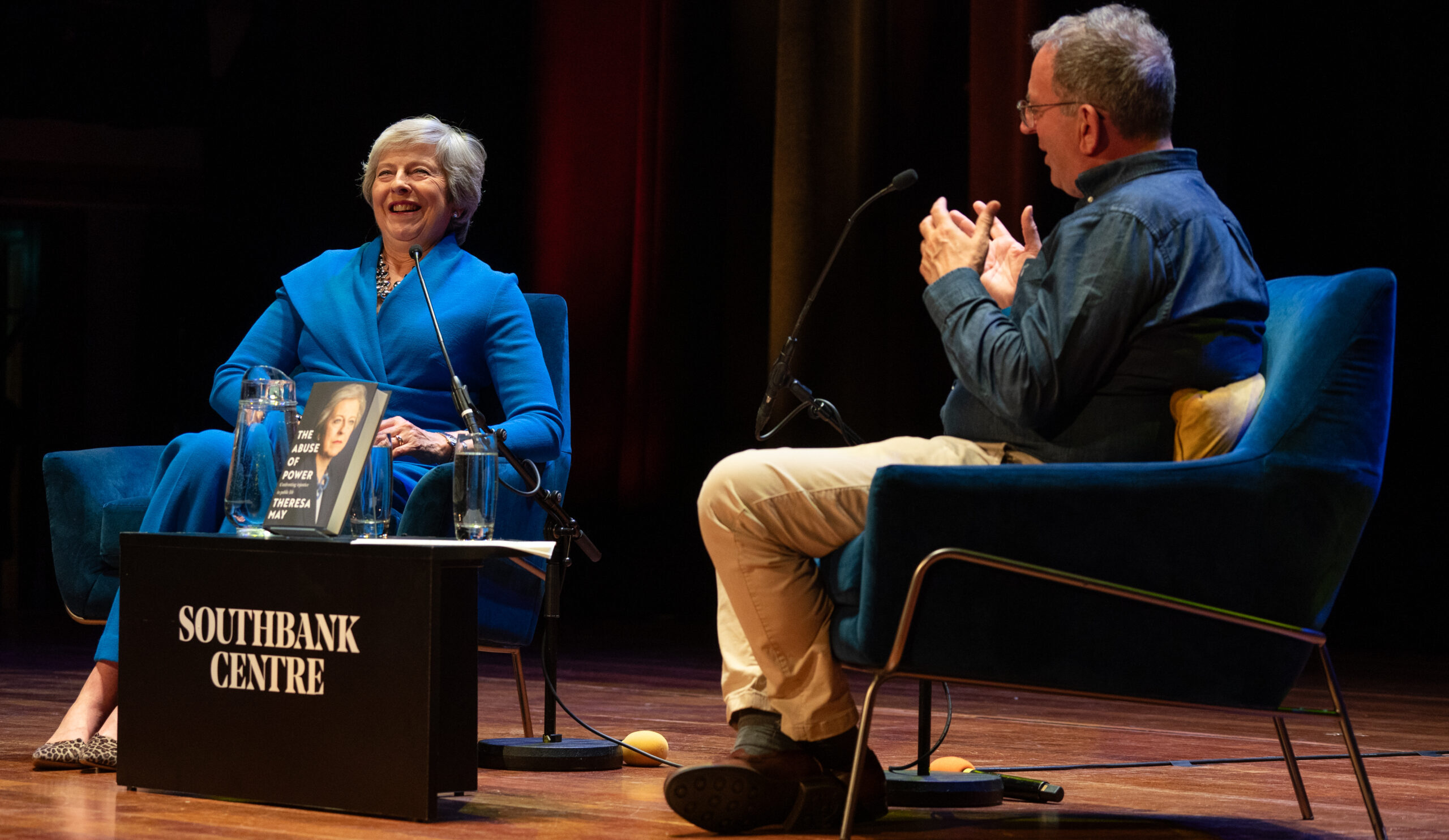 Theresa May speaks to Richard Coles on 14th September. Credit: Southbank Centre/Pete Woodhead