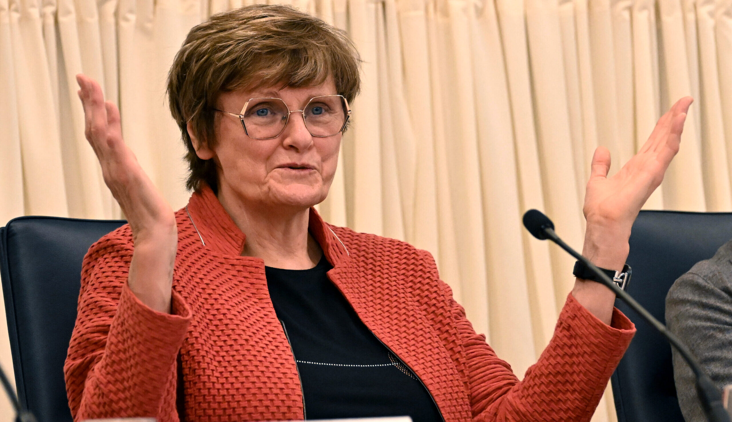 Katalin Karikó speaks after being awarded the Nobel Prize in Medicine  on 2 October. Credit: Getty