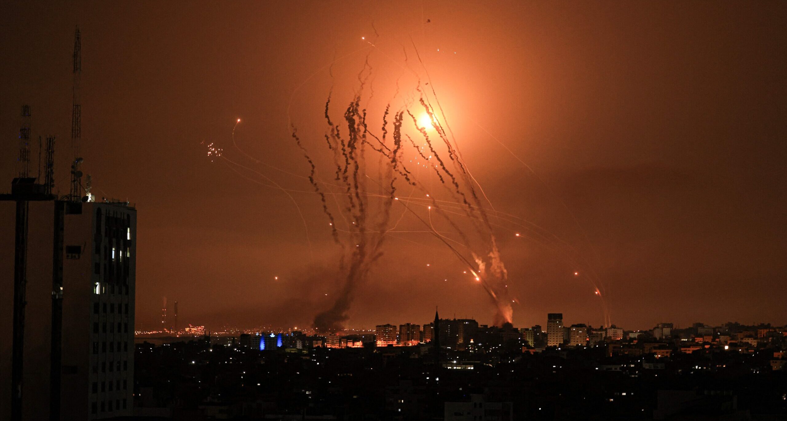 An Israeli missile attempts to intercept rockets fired from the Gaza Strip earlier this month. Credit: Getty