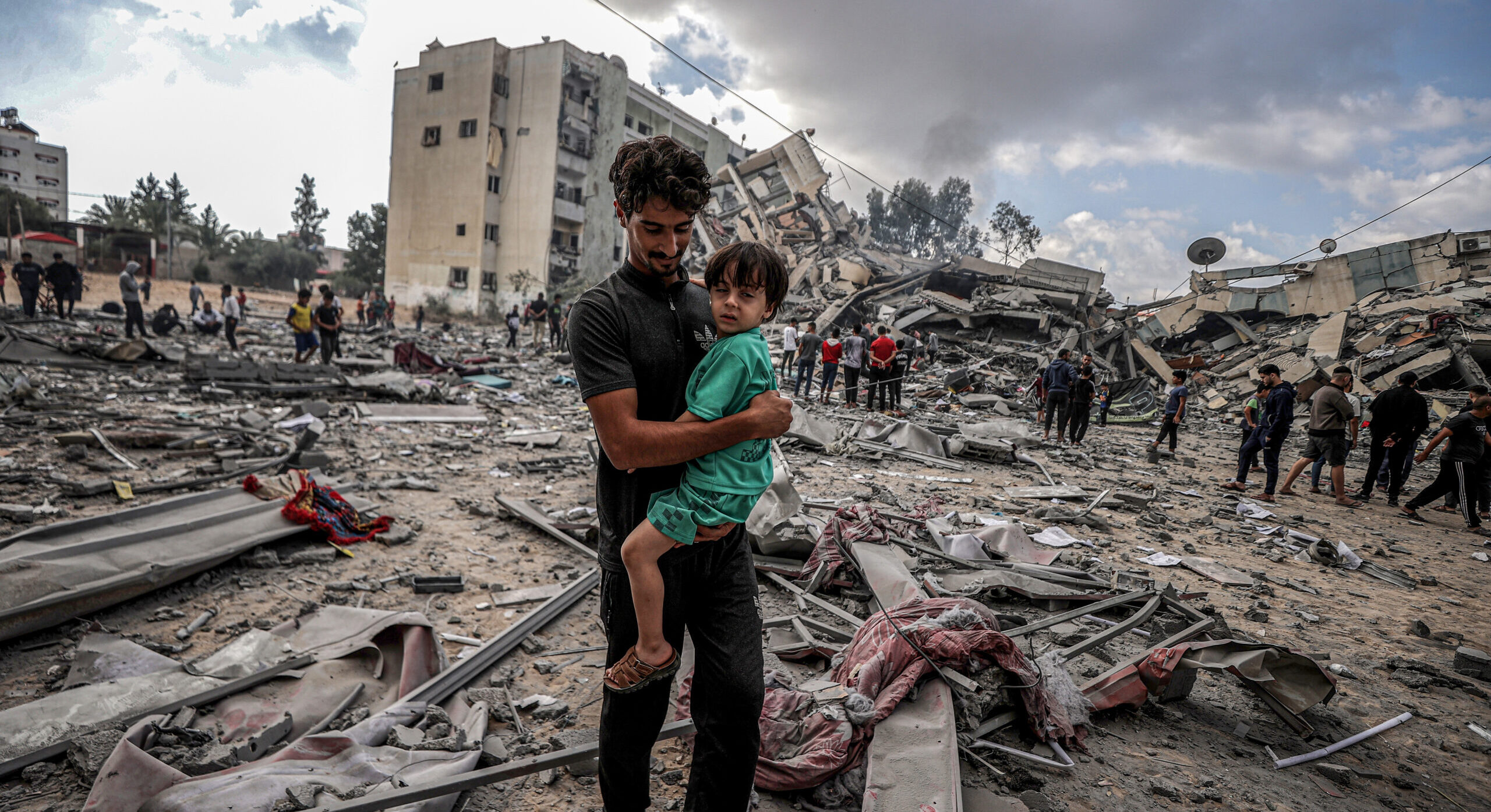 The aftermath of Israeli airstrikes on the Gaza Strip on 19 October. Credit: Getty