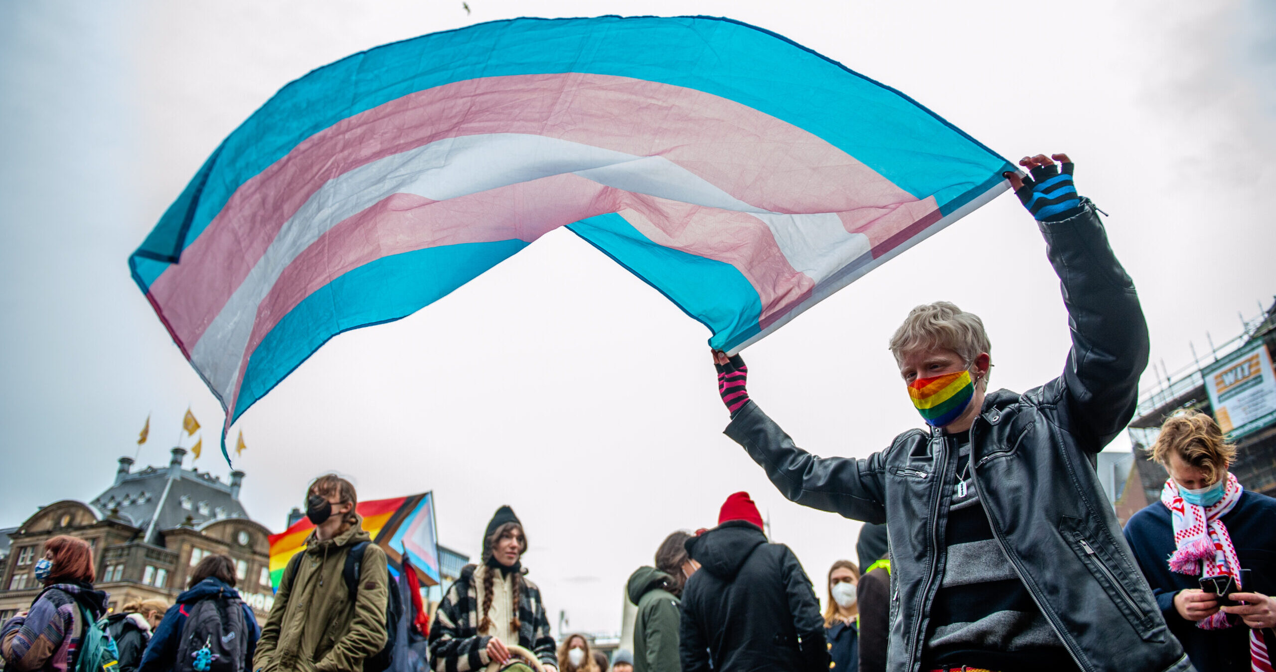 A trans rights protestor in Amsterdam last year. Credit: Getty