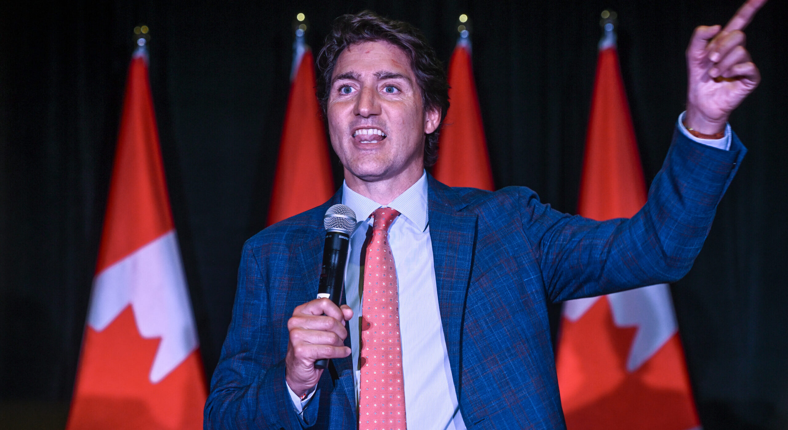 Canadian PM Justin Trudeau addresses supporters earlier this year. Credit: Getty