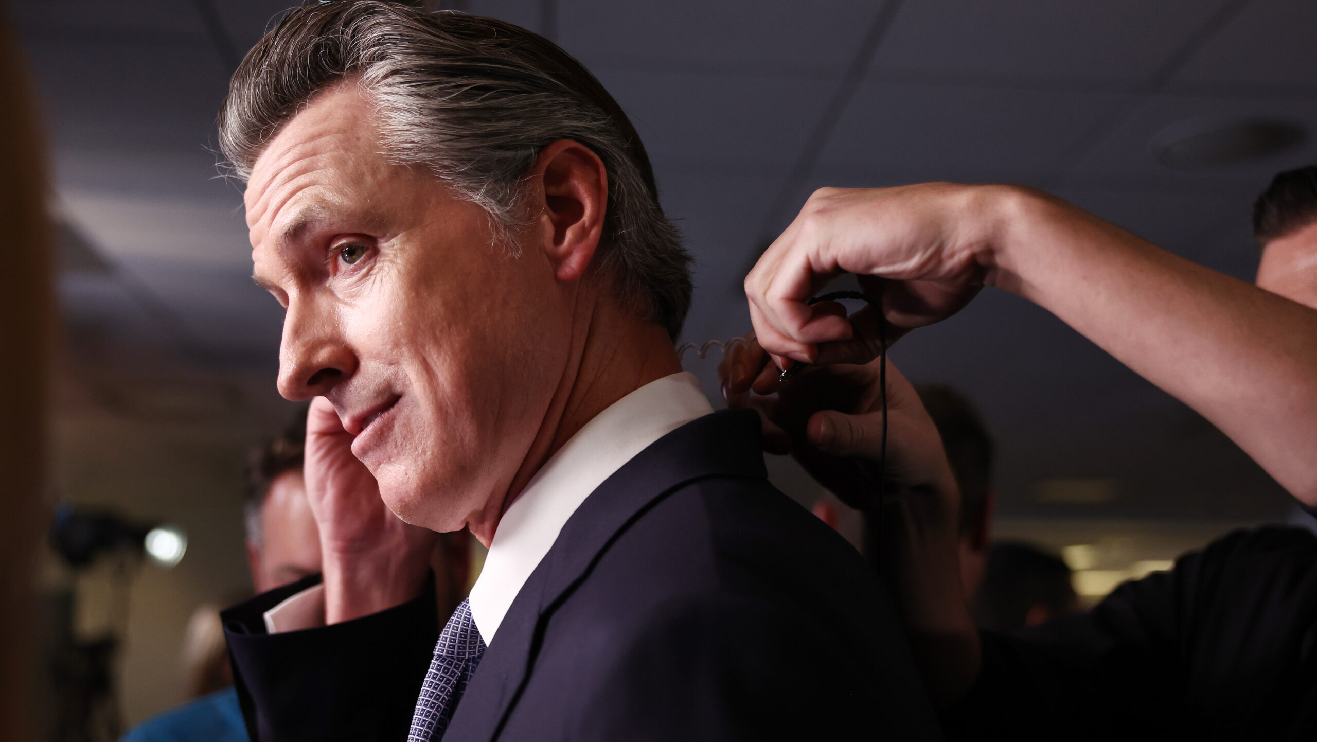 Gavin Newsom isn't ready for his closeup. Credit: Getty