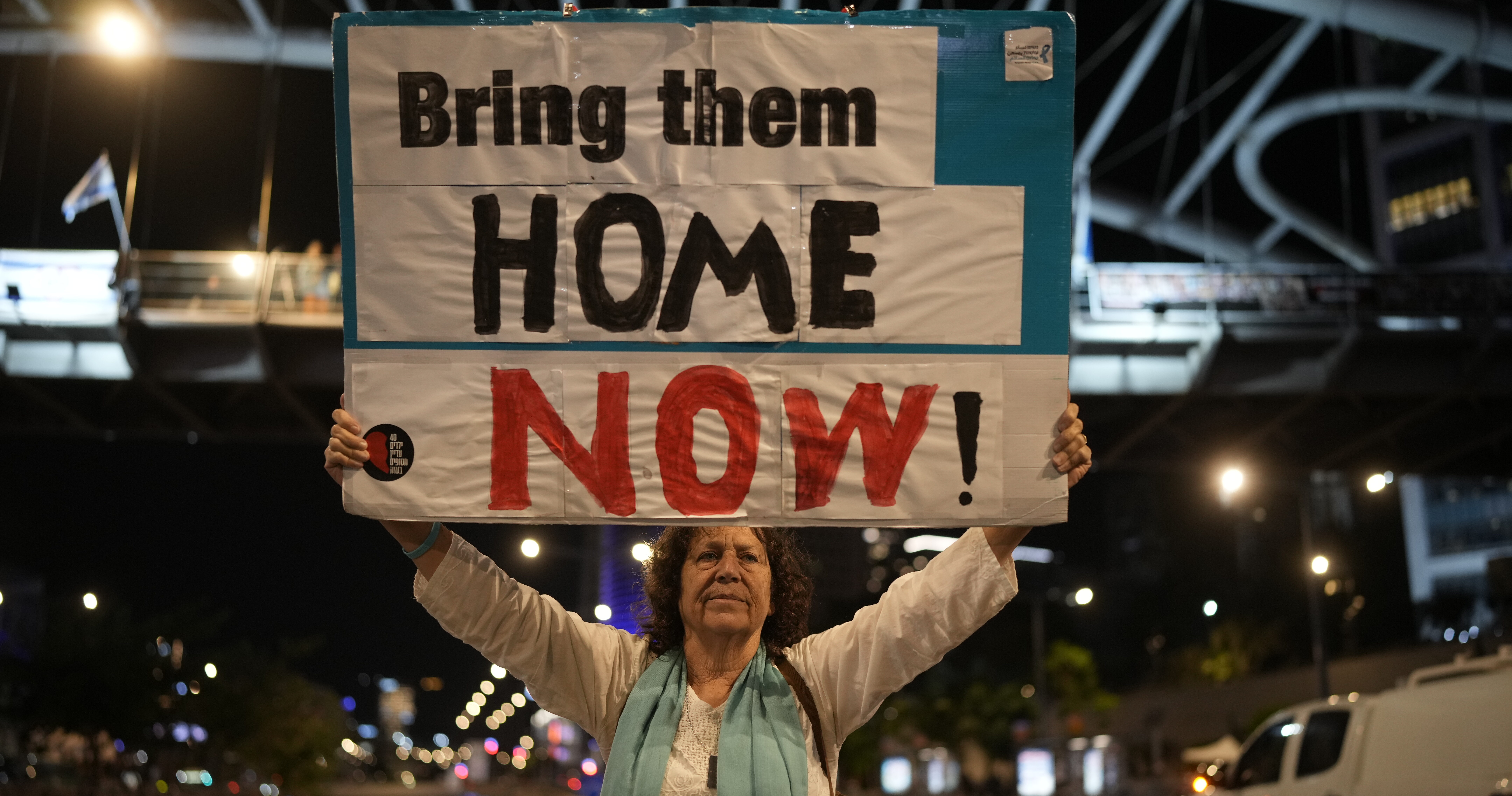Demonstrators outside the Kirya defense complex in Tel Aviv this week. Credit: Getty