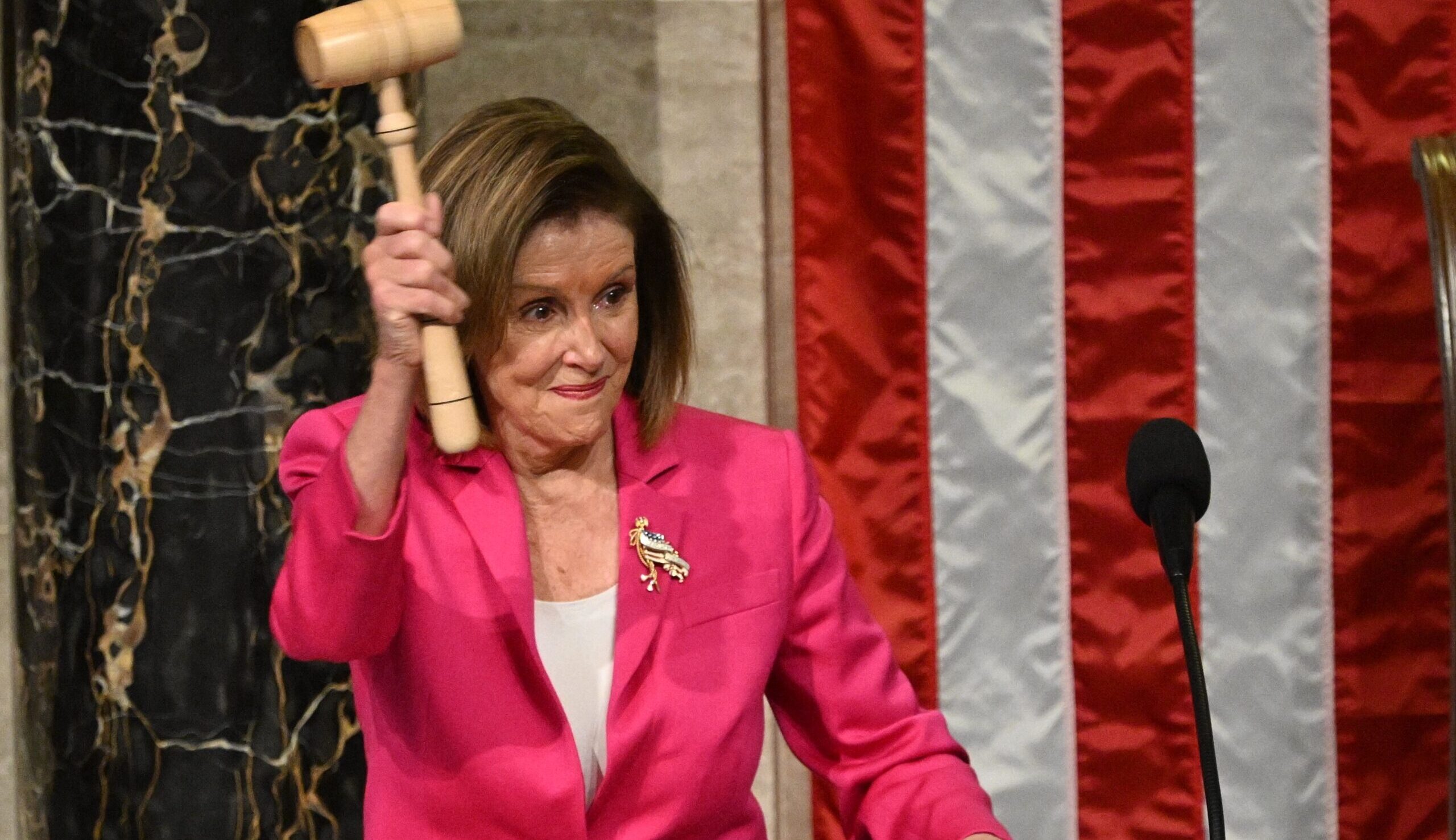 Former House speaker Nancy Pelosi celebrates beating the markets once again. Credit: Getty