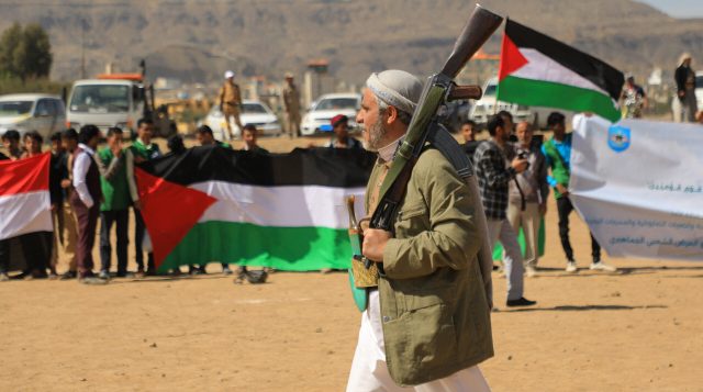 Houthi rebels in Yemen this week. Credit: Getty