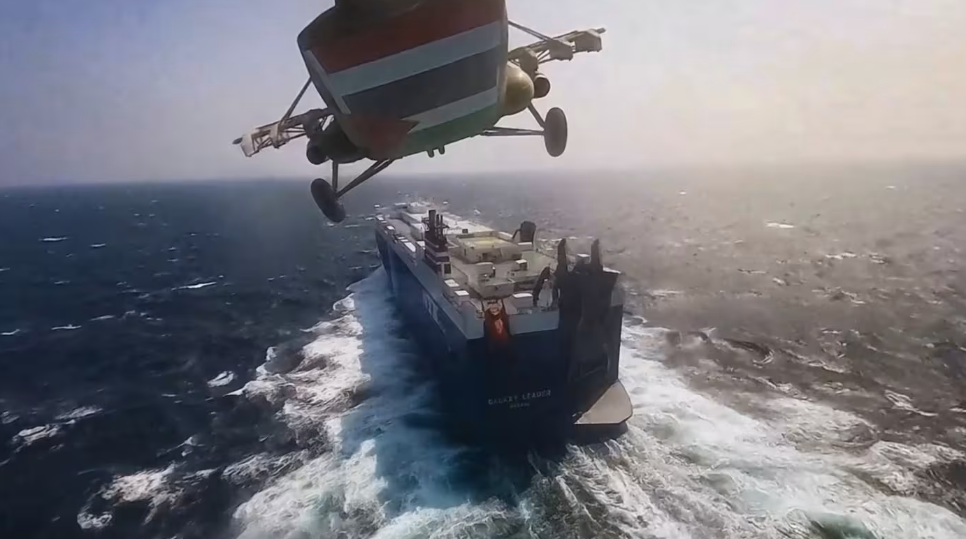 Iranian-backed Houthis approach a cargo ship in the Red Sea