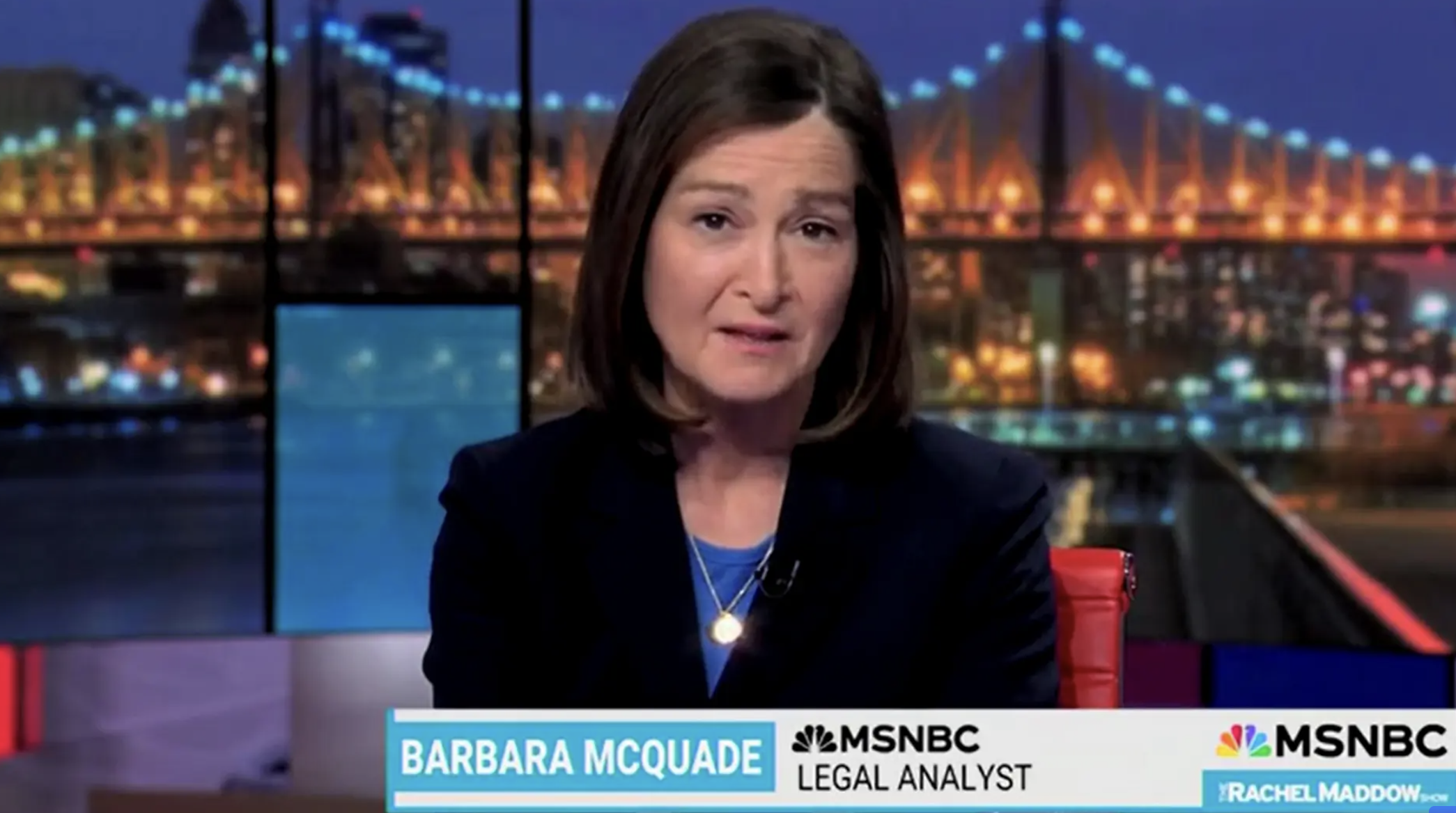 Barbara McQuade argued that the First Amendment was an obstacle to truth. Credit: MSNBC