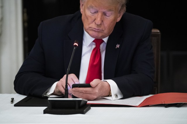 Don't check the DJT share price. Credit: Getty
