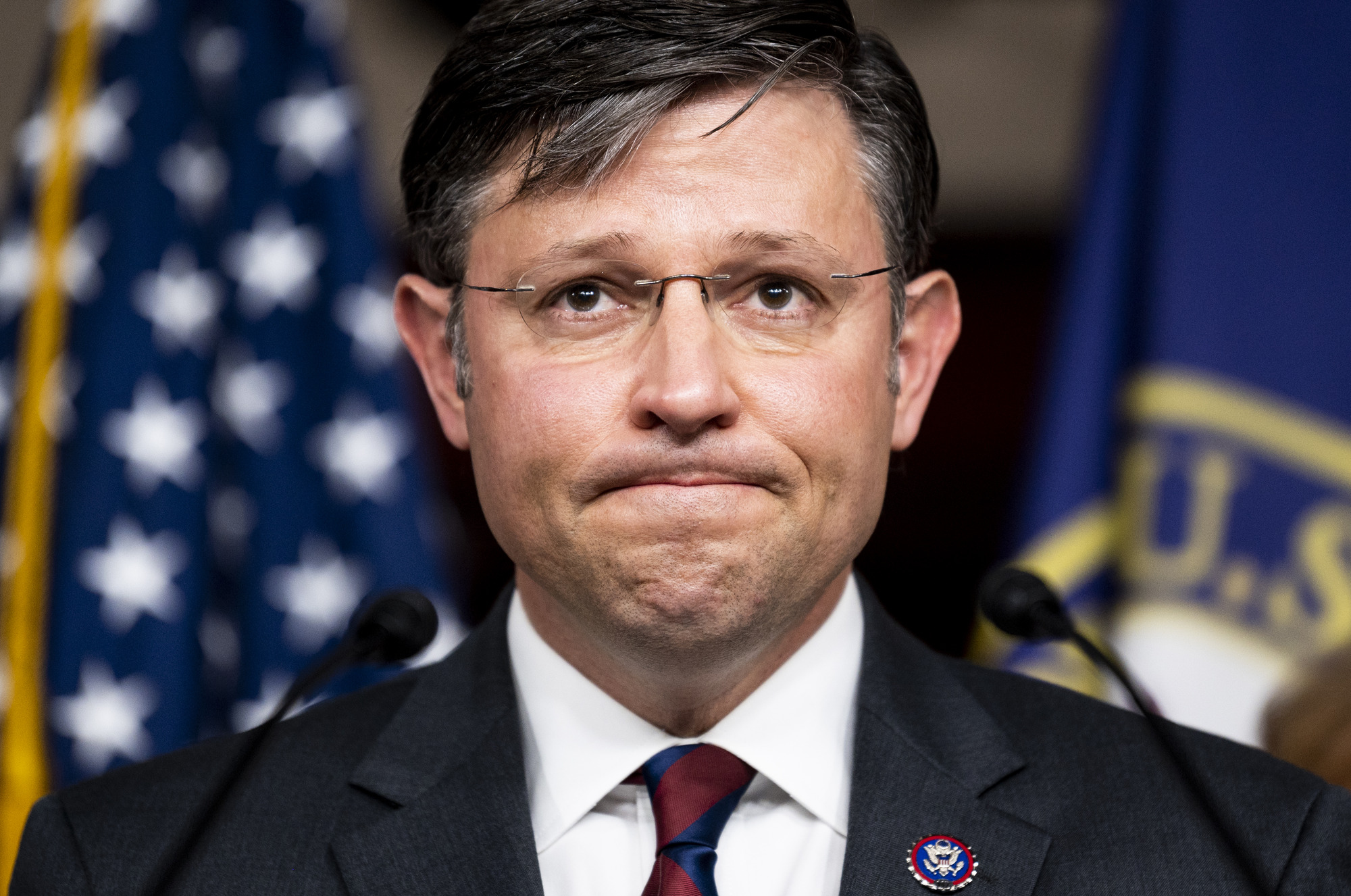 Speaker Mike Johnson's grandstanding achieved almost nothing. Credit: Getty