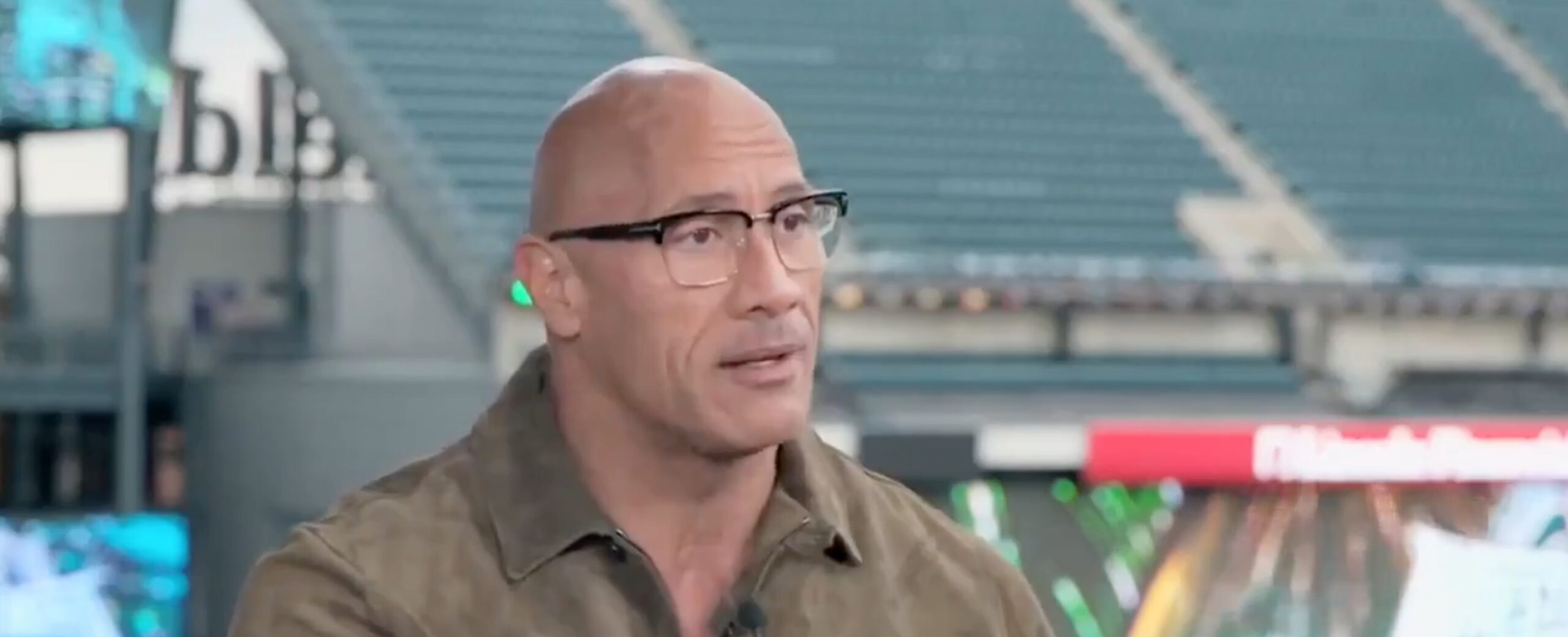 The Rock speaks to Fox News this week. Credit: Fox