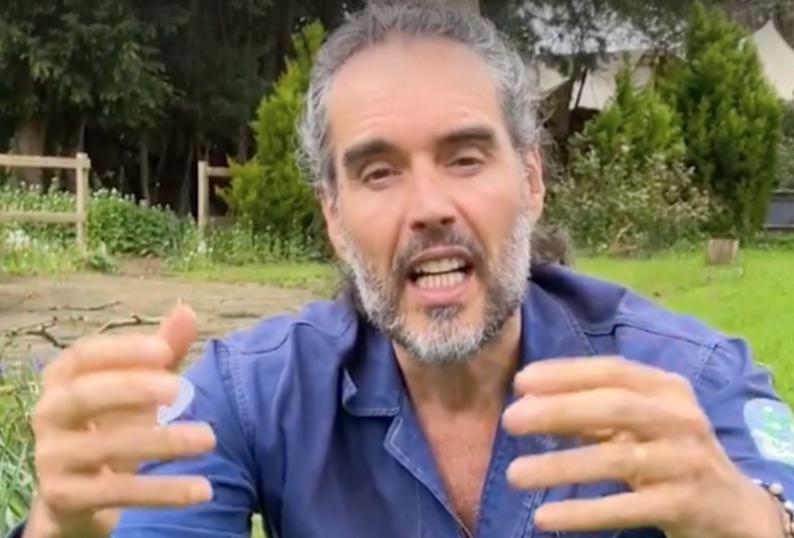 Russell Brand in the video he uploaded to social media. Credit: Russell Brand/X