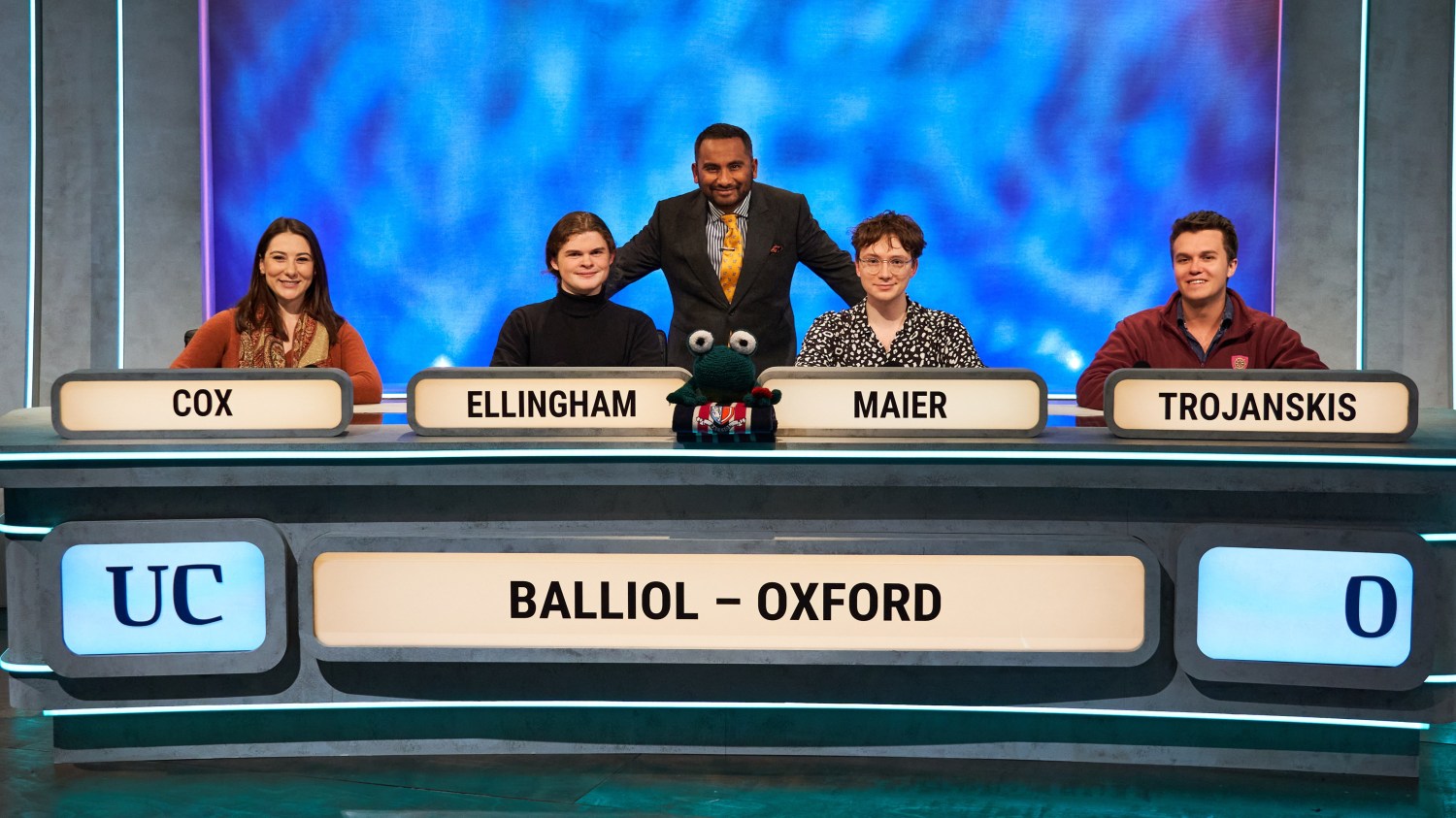 This year's Balliol College University Challenge team, featuring Times writer John Maier. Credit: BBC