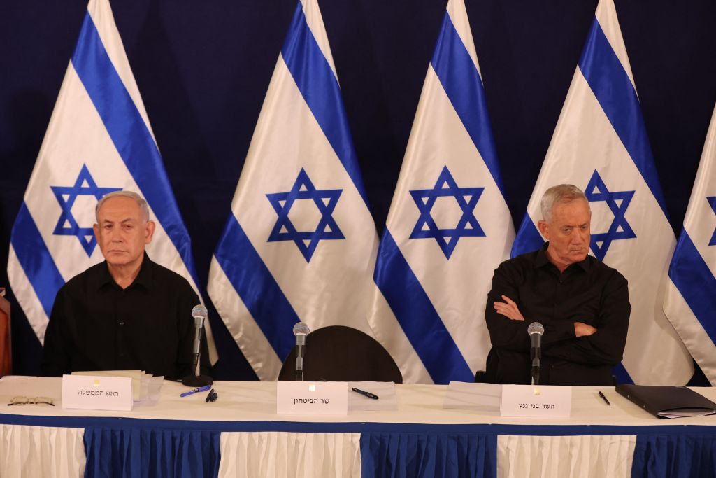 Benjamin Netanyahu and Benny Gantz pictured in October 2023. Credit: Getty