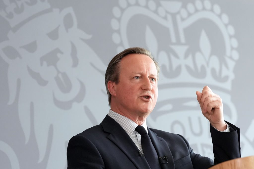 Lord Cameron speaks at the National Cyber Security centre in London today. Credit: Getty