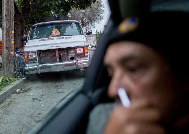 'For as long as the vans have been a presence and a problem in Oakland, they’ve also been a mystery.' (Jessica Christian/San Francisco Chronicle via Getty Images)