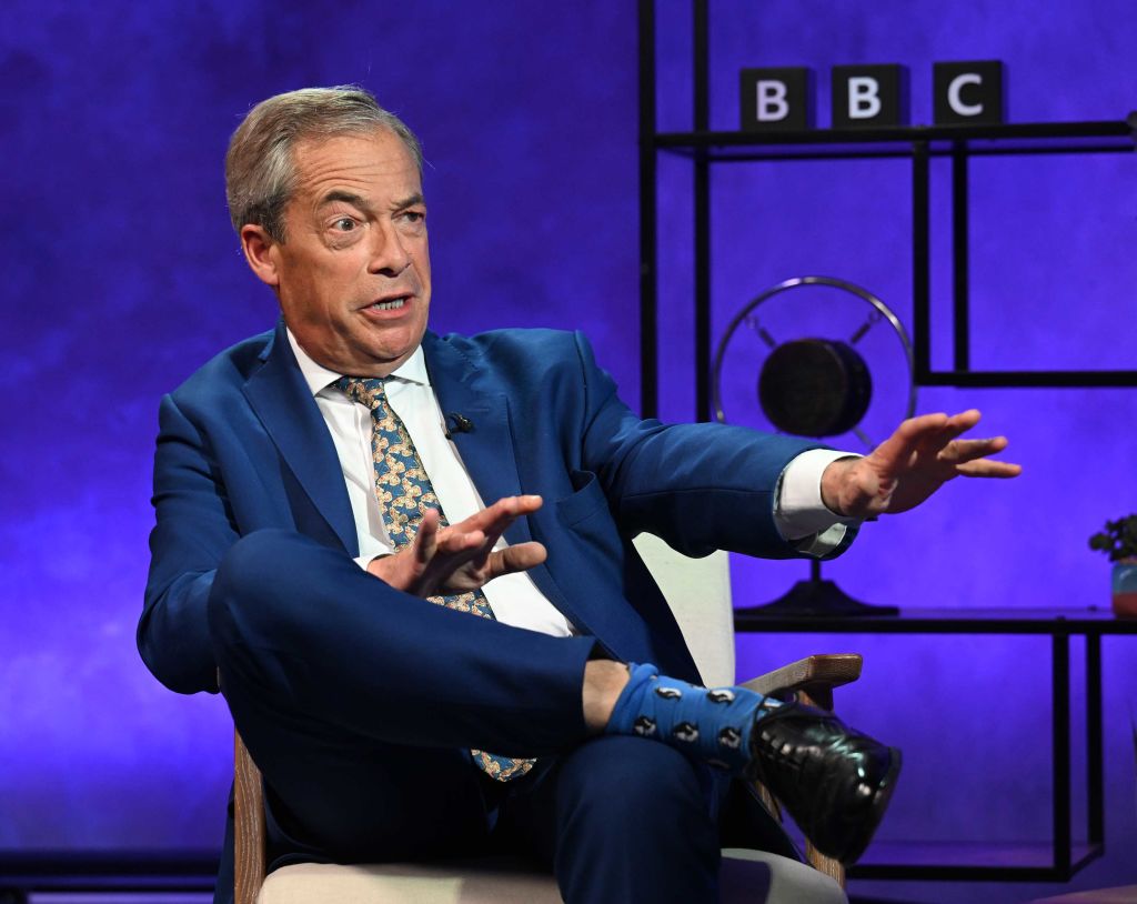 Nigel Farage speaks to Nick Robinson on Friday night. Credit: Getty