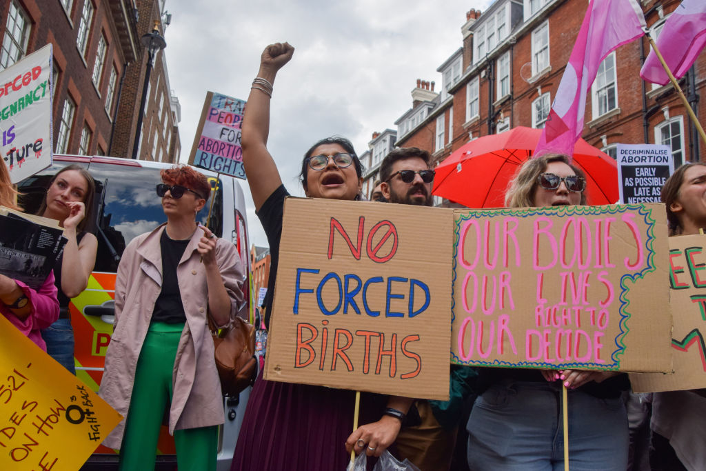 Pro-choice protestors in central London last year. Credit: Getty