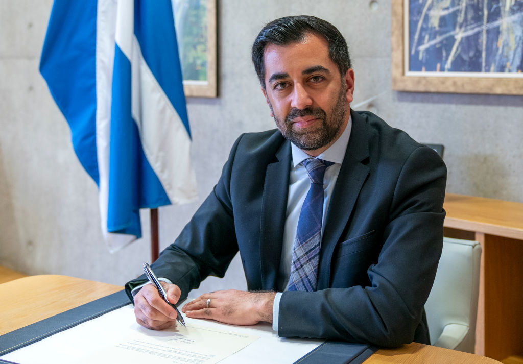 Humza Yousaf writing to Yvette Cooper (probably). Credit: Getty