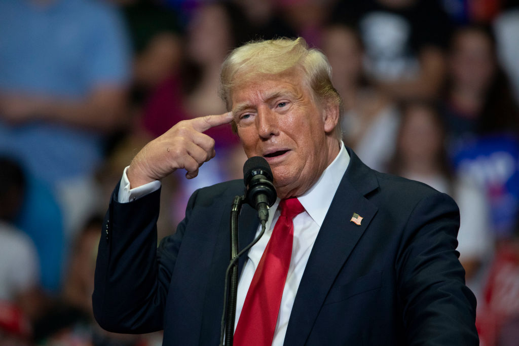 Donald Trump will have to adjust his tactics to best confront Kamala Harris. Credit: Getty