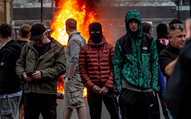 Rioters set fire to Sunderland (Drik/Getty Images)