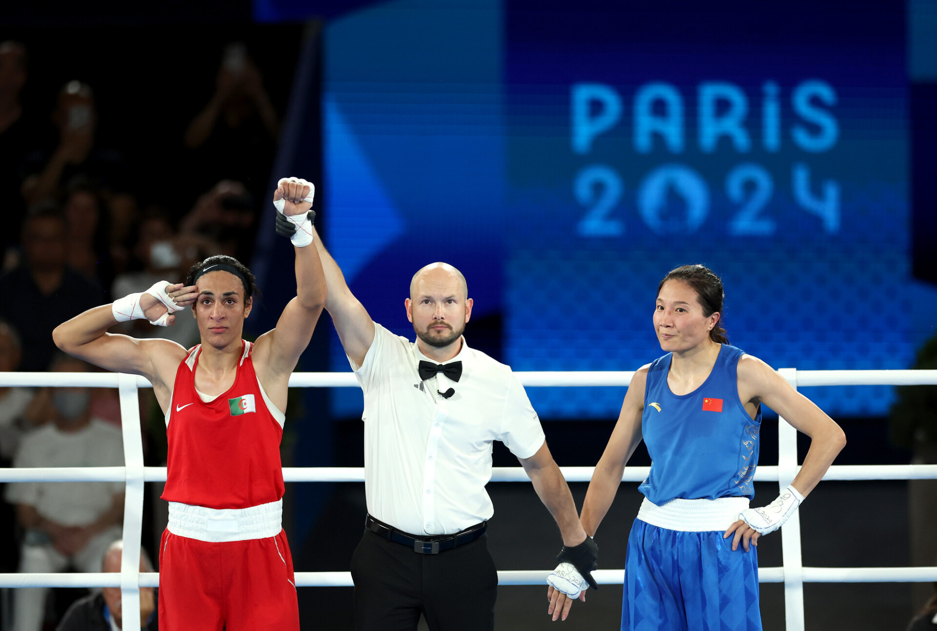 Imane Khelif defeated Yang Liu in three short rounds. Credit: Getty