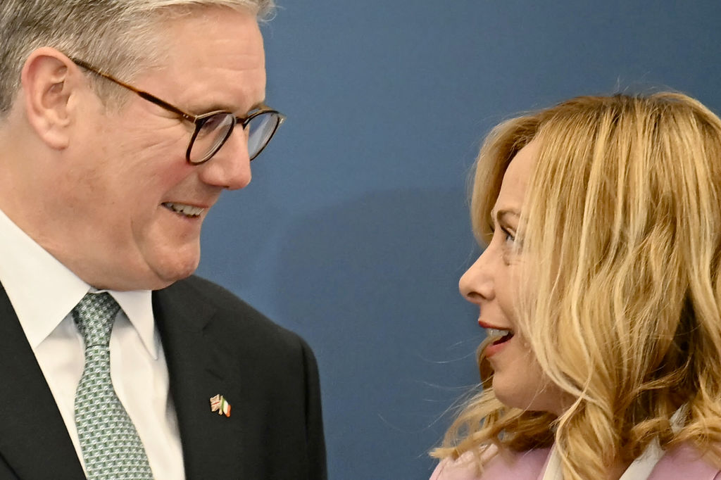 Starmer cosies up to Meloni in Rome today. Credit: Getty