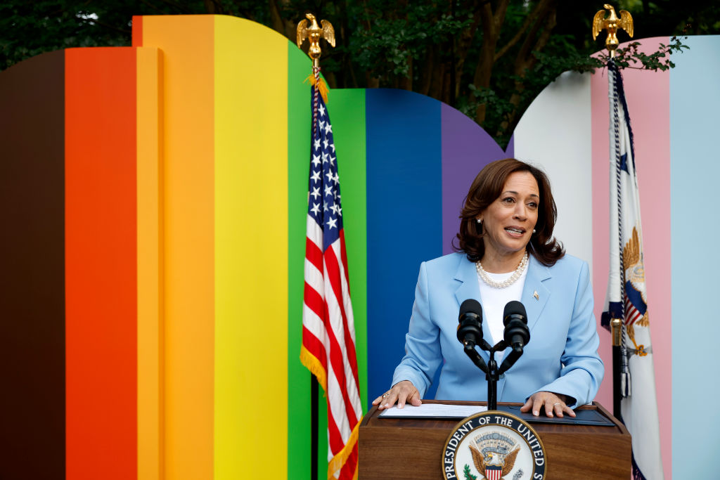 In 2019, Kamala Harris supported tax-payer funded gender transition surgeries for prisoners and illegal immigrants. Credit: Getty