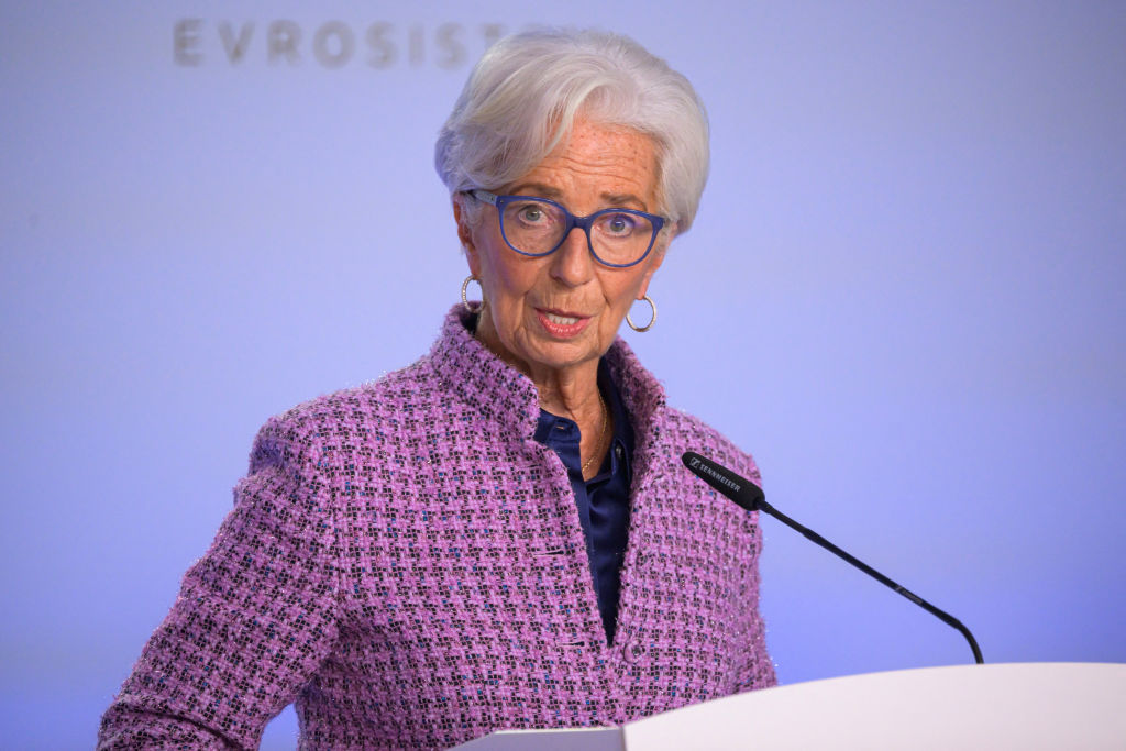 European Central Bank President Christine Lagarde speaks in Slovenia last week. Credit: Getty