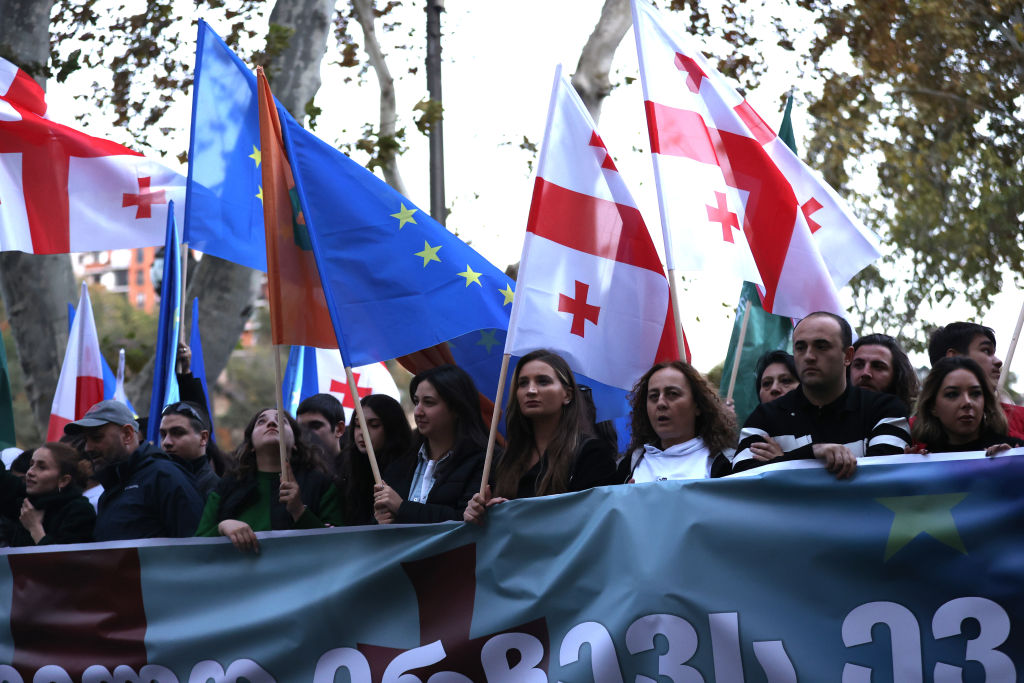 Victory for the pro-Russian Georgian Dream party sets the stage for more protests. Credit: Getty